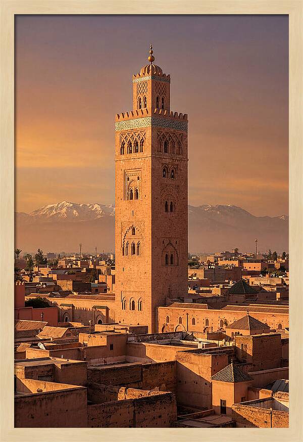 Koutoubia Mosque Minaret At Golden Hour