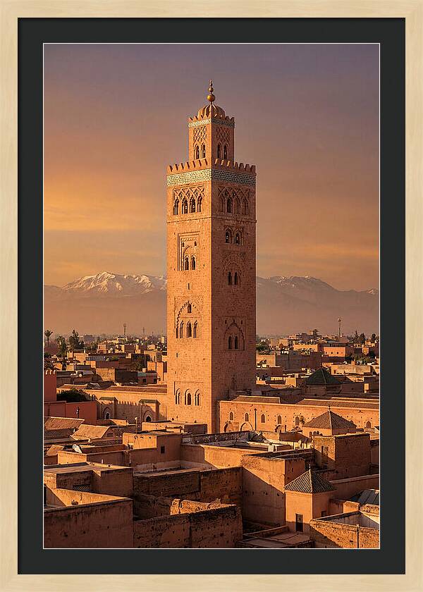 Koutoubia Mosque Minaret At Golden Hour