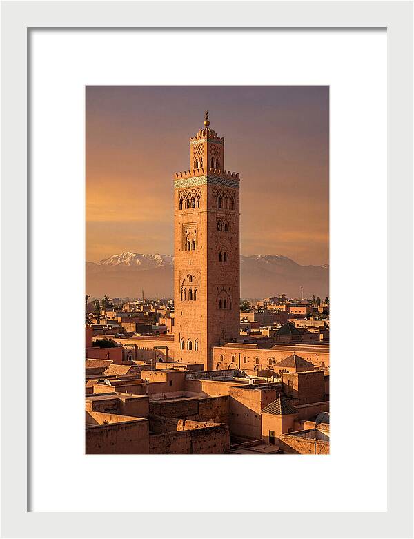 Koutoubia Mosque Minaret At Golden Hour