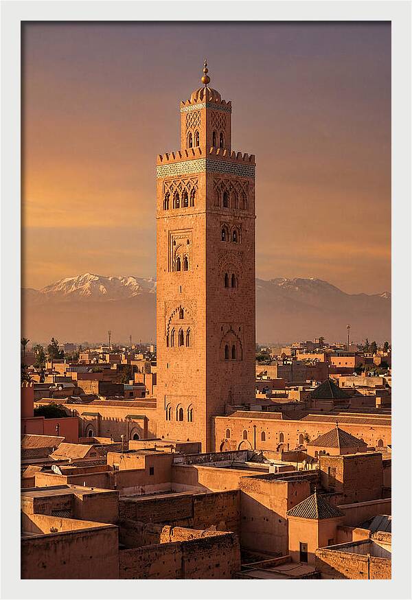 Koutoubia Mosque Minaret At Golden Hour