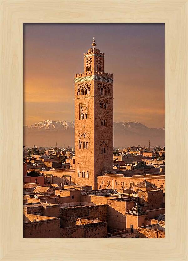 Koutoubia Mosque Minaret At Golden Hour