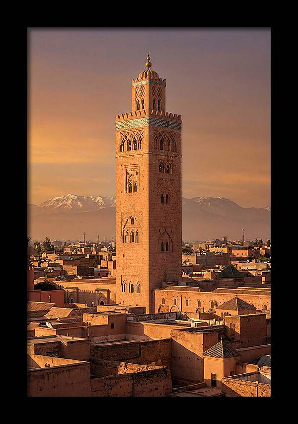 Koutoubia Mosque Minaret At Golden Hour