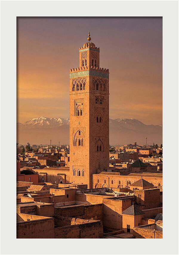 Koutoubia Mosque Minaret At Golden Hour