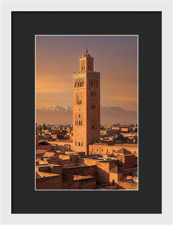Koutoubia Mosque Minaret At Golden Hour