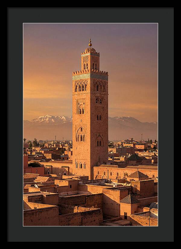 Koutoubia Mosque Minaret At Golden Hour