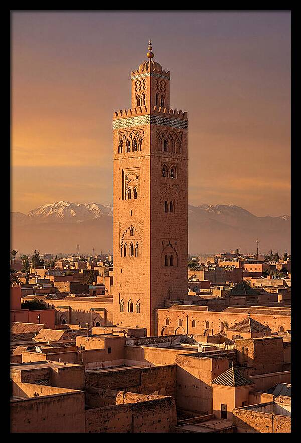 Koutoubia Mosque Minaret At Golden Hour