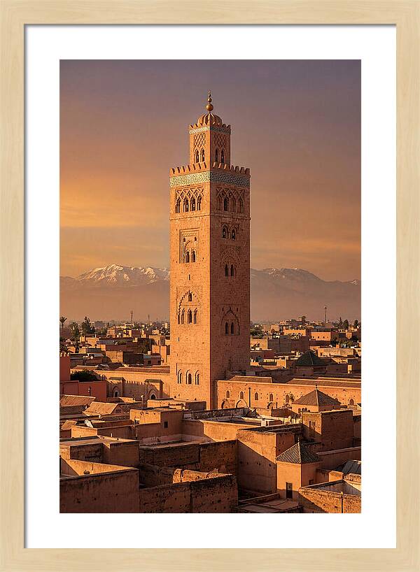 Koutoubia Mosque Minaret At Golden Hour