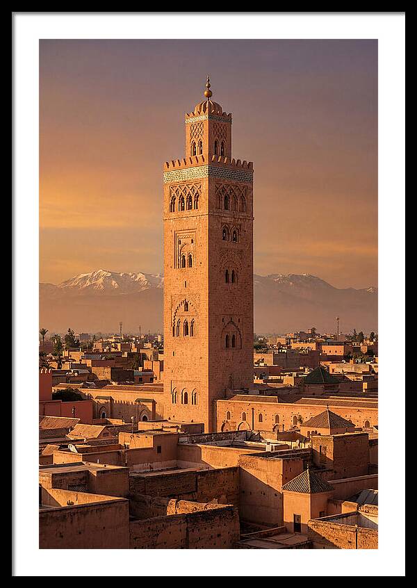 Koutoubia Mosque Minaret At Golden Hour