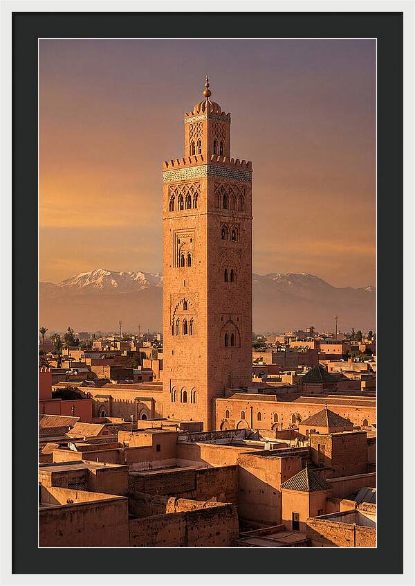 Koutoubia Mosque Minaret At Golden Hour