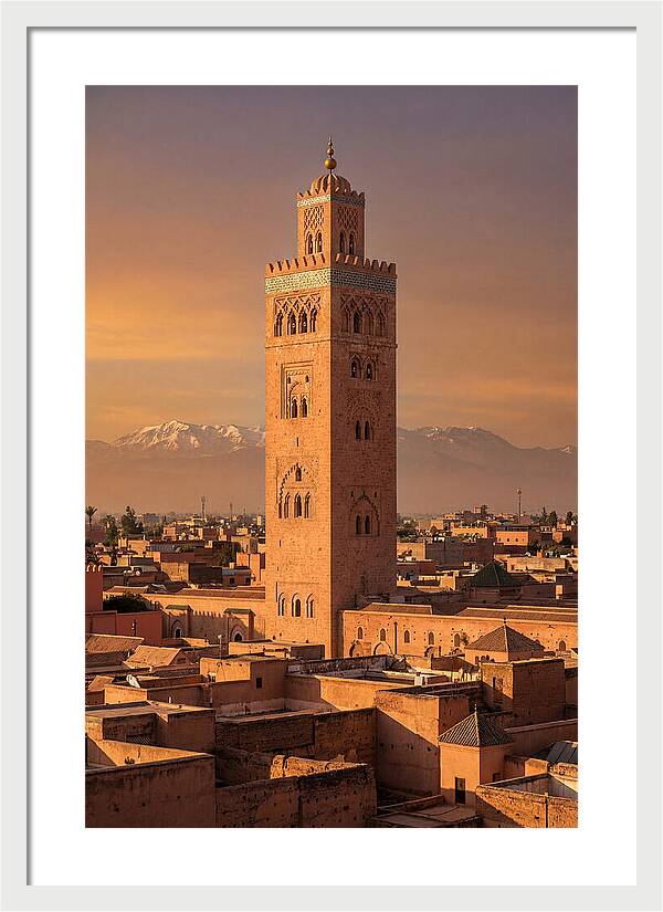 Koutoubia Mosque Minaret At Golden Hour