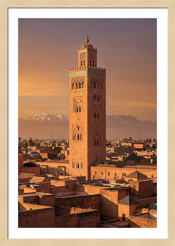 Koutoubia Mosque Minaret At Golden Hour