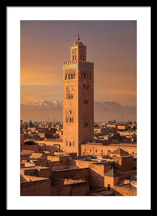 Koutoubia Mosque Minaret At Golden Hour