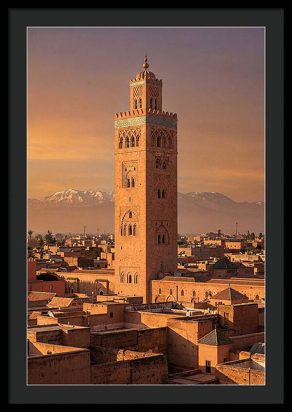 Koutoubia Mosque Minaret At Golden Hour