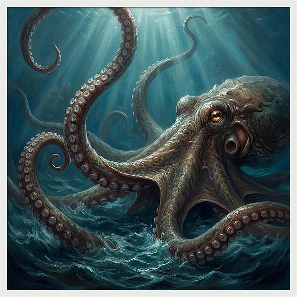 Kraken Emerging From Depths