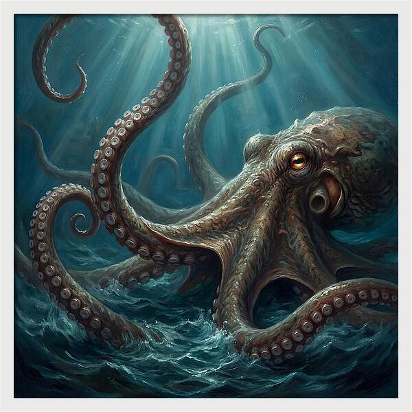 Kraken Emerging From Depths