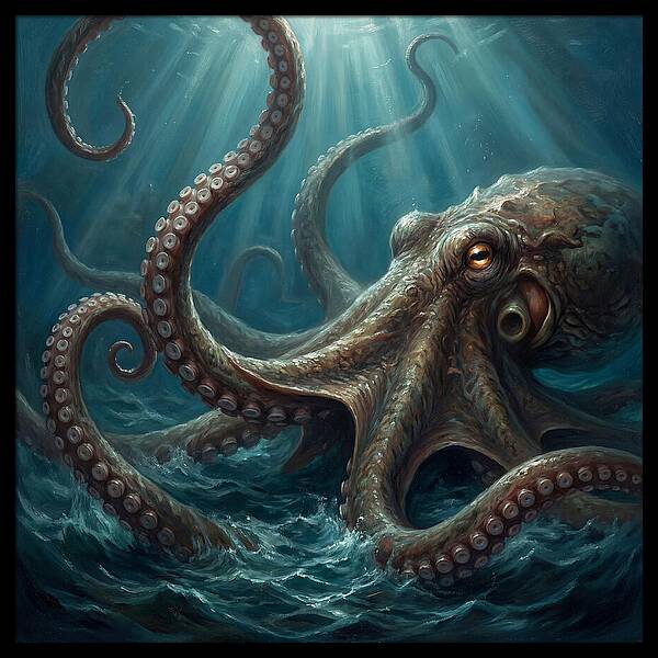 Kraken Emerging From Depths