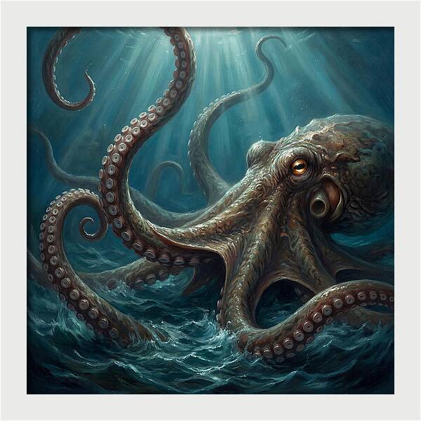 Kraken Emerging From Depths