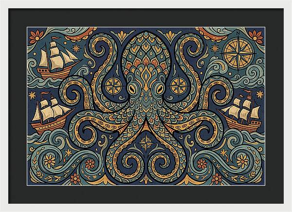 Kraken Folk Art