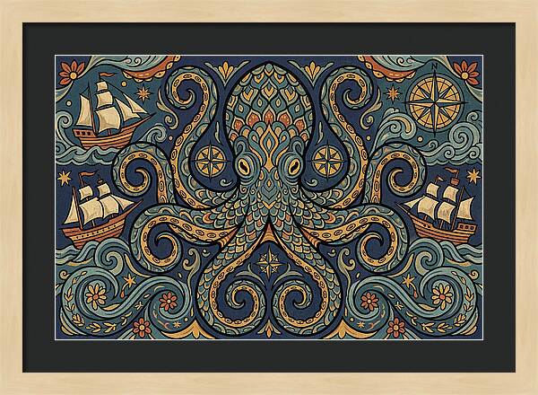 Kraken Folk Art