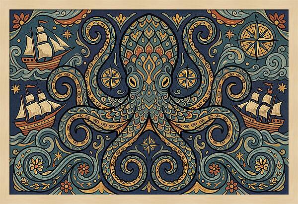 Kraken Folk Art