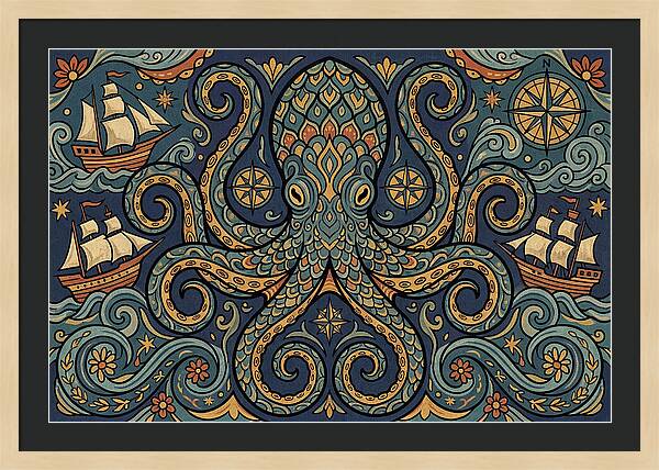 Kraken Folk Art
