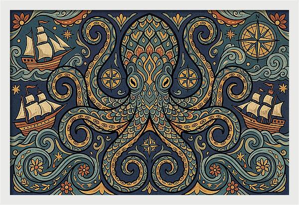 Kraken Folk Art