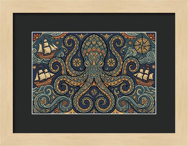 Kraken Folk Art