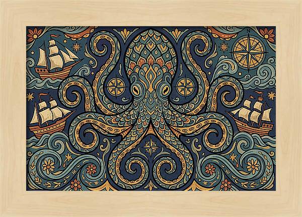 Kraken Folk Art