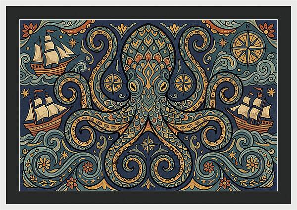 Kraken Folk Art