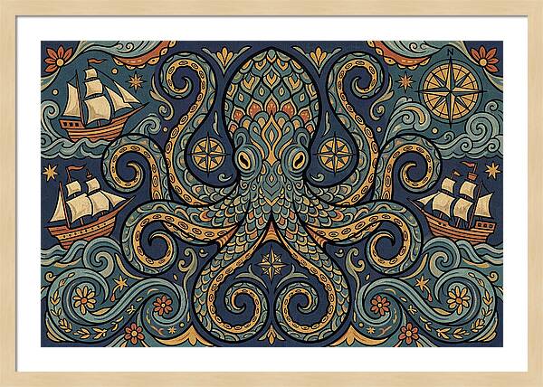 Kraken Folk Art