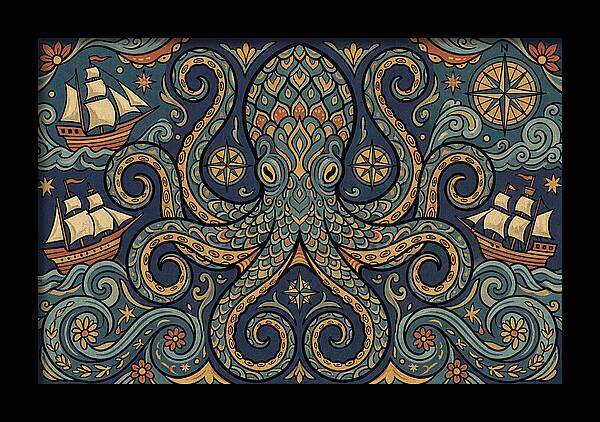 Kraken Folk Art