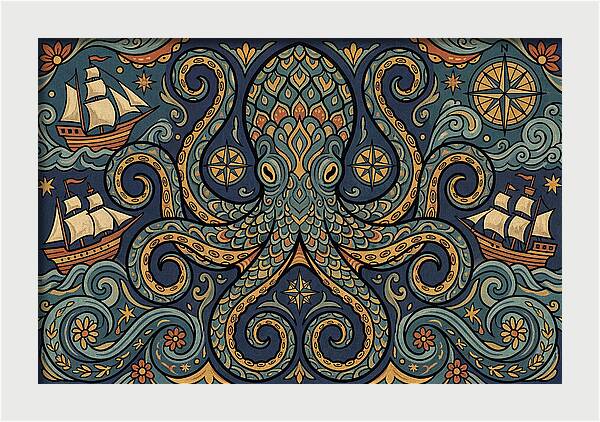 Kraken Folk Art