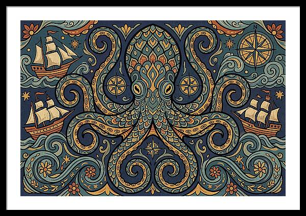 Kraken Folk Art