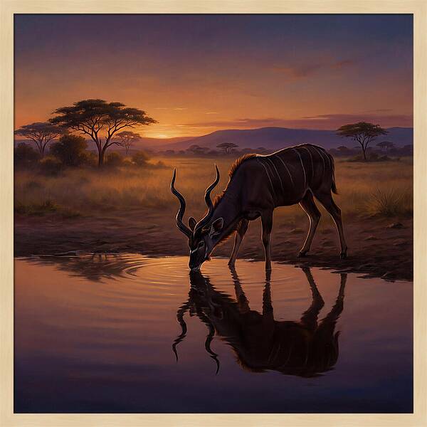 Kudu At Sunset