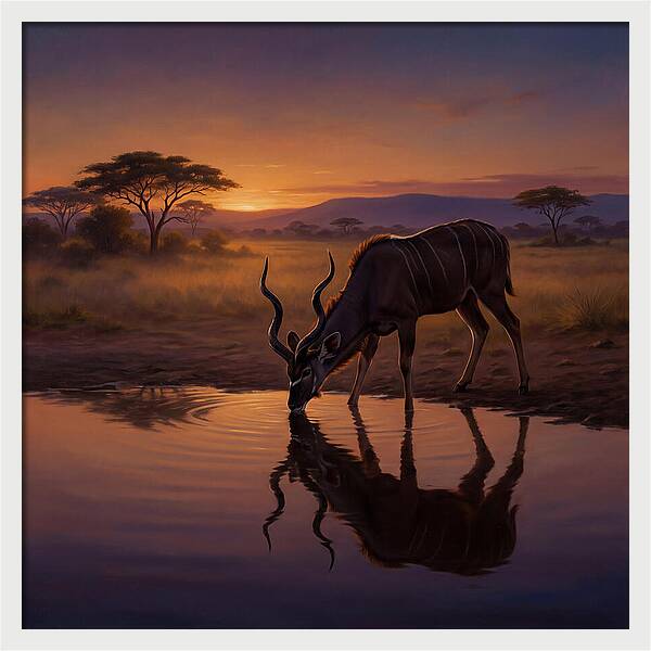 Kudu At Sunset