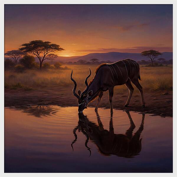 Kudu At Sunset