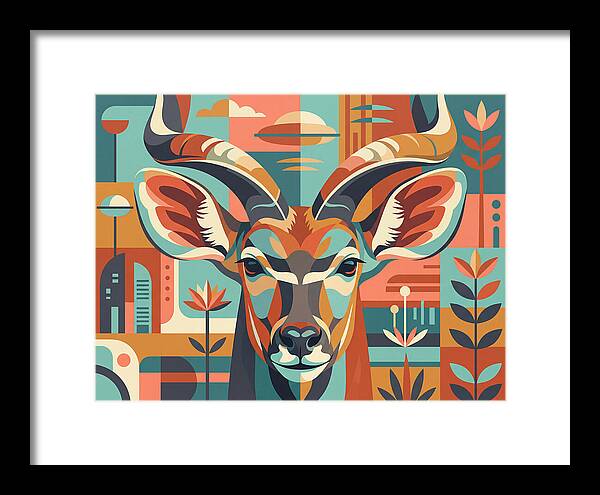 Kudu In Vibrant Geometry