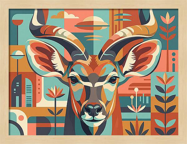Kudu In Vibrant Geometry