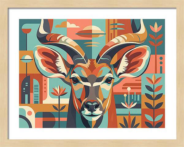 Kudu In Vibrant Geometry