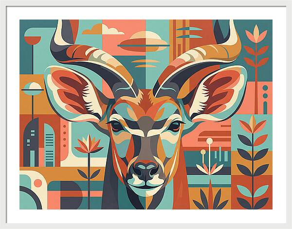Kudu In Vibrant Geometry