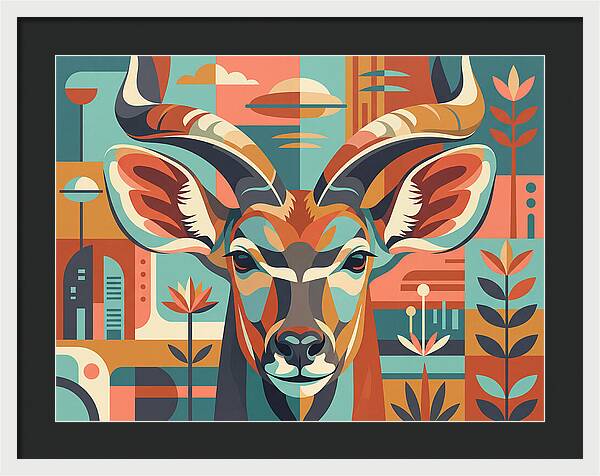 Kudu In Vibrant Geometry