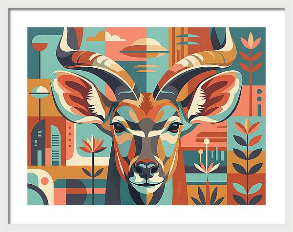 Kudu In Vibrant Geometry