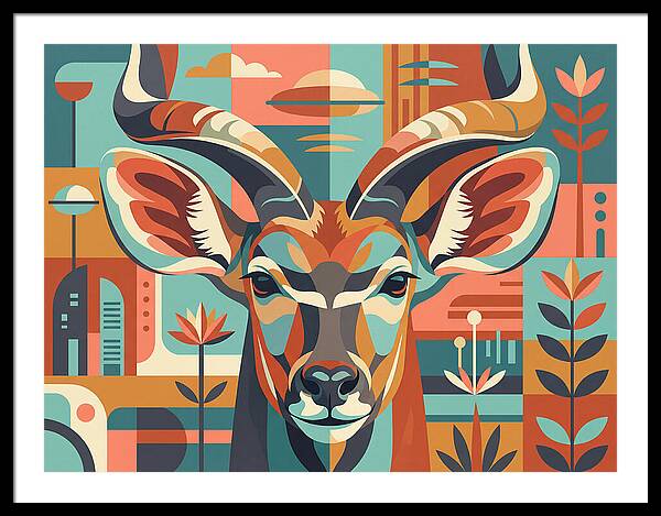 Kudu In Vibrant Geometry