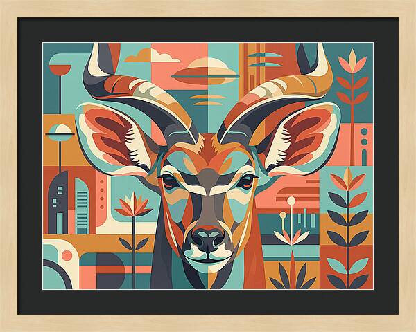Kudu In Vibrant Geometry