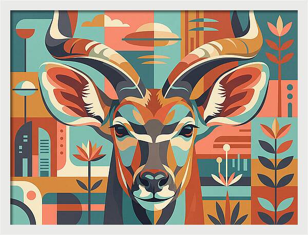 Kudu In Vibrant Geometry
