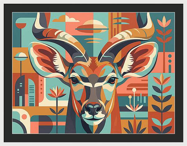 Kudu In Vibrant Geometry