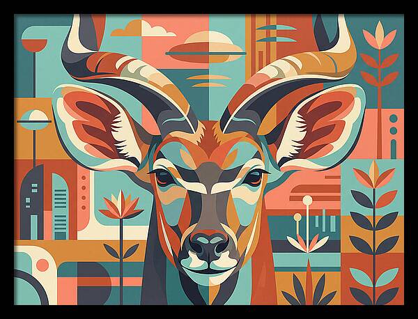 Kudu In Vibrant Geometry