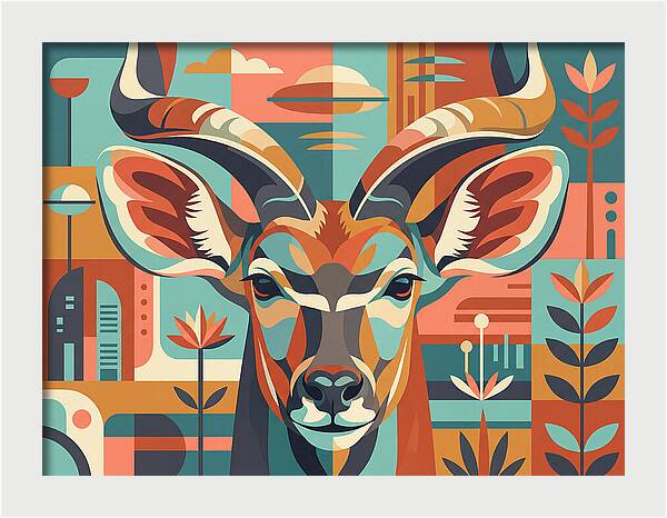Kudu In Vibrant Geometry