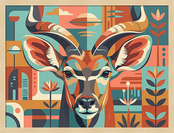 Kudu In Vibrant Geometry