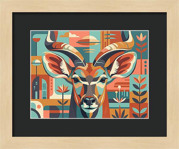 Kudu In Vibrant Geometry